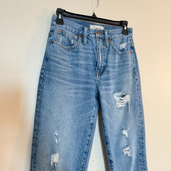 Madewell Classic Straight Jeans Destructed Edition Size 24 - Picture 3 of 14